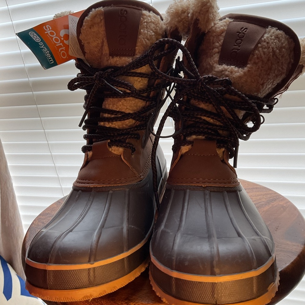 Sporto Dark Brown and Tan Insulated Boots